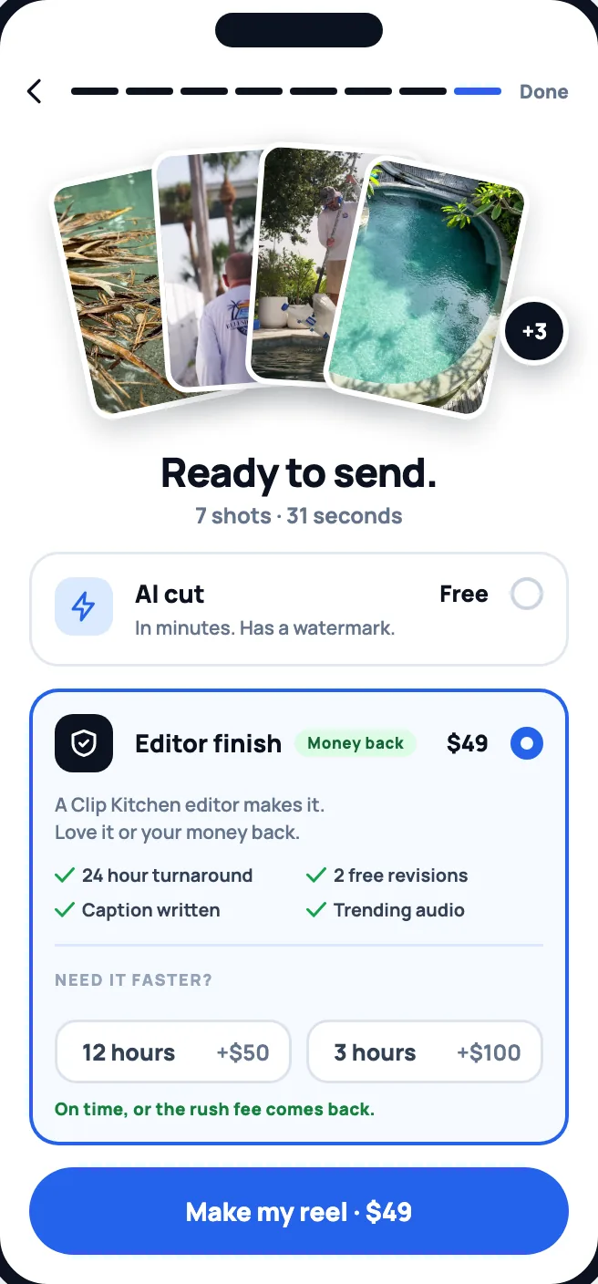 Ready to send: your free AI cut